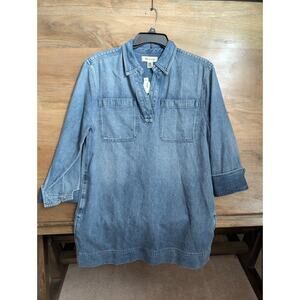 Madewell Washed Blue Denim Tunic Mini Dress